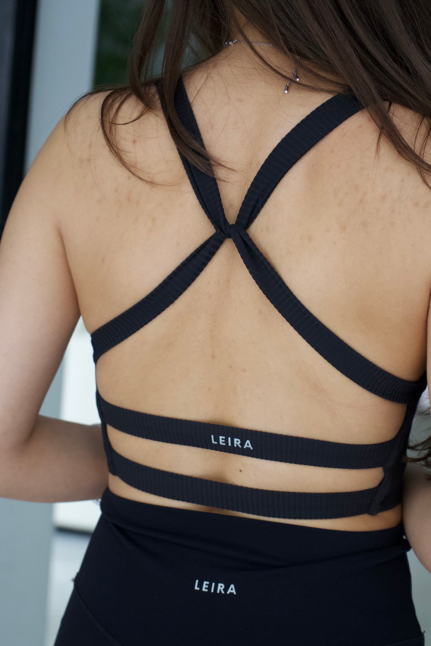A Luxe Ribbed cross-back bra